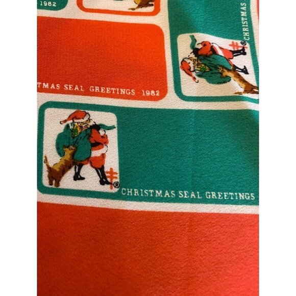Christmas Scarf American Lung Association Santa Dog 1982 - Picture 7 of 7